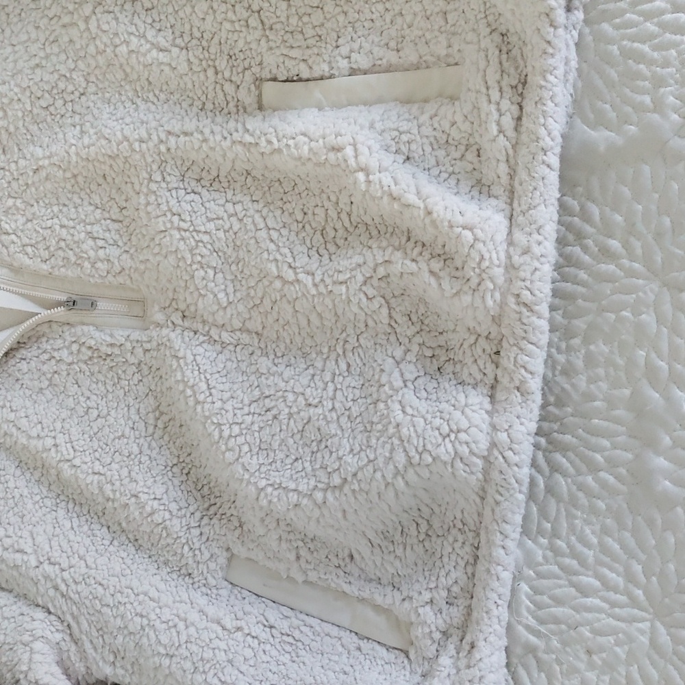 Athleta Cream Sherpa Half-Zip Jacket Medium - Picture 5 of 6